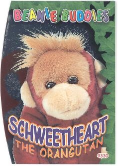 TY Beanie Babies BBOC Card - Series 4 - Beanie/Buddy Right (PURPLE) - SCHWEETHEART the Orangutan