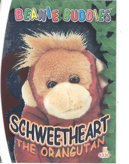 TY Beanie Babies BBOC Card - Series 4 - Beanie/Buddy Right (SILVER) - SCHWEETHEART the Orangutan