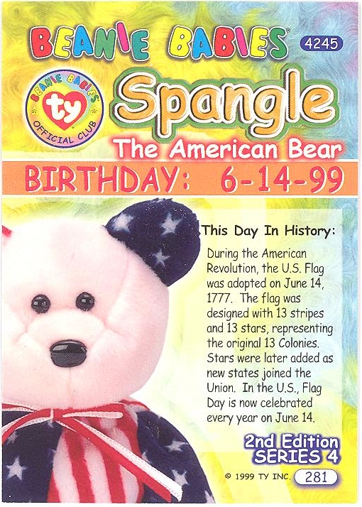 spangle beanie baby june 14 1999