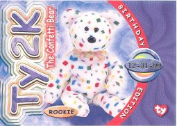 TY Beanie Babies BBOC Card - Series 4 Birthday (PURPLE) - TY2K the Bear