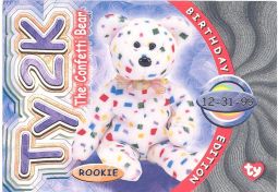 TY Beanie Babies BBOC Card - Series 4 Birthday (SILVER) - TY2K the Bear
