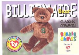 TY Beanie Babies BBOC Card - Series 4 - Classic Commons - BILLIONAIRE the Bear