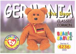 TY Beanie Babies BBOC Card - Series 4 - Classic Commons - GERMANIA the Bear