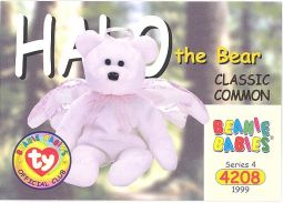 TY Beanie Babies BBOC Card - Series 4 - Classic Commons - HALO the Angel Bear