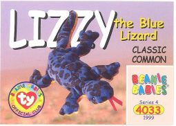 TY Beanie Babies BBOC Card - Series 4 - Classic Commons - LIZZY the Lizard
