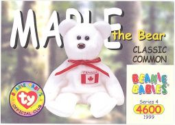 TY Beanie Babies BBOC Card - Series 4 - Classic Commons - MAPLE the Canadian Bear