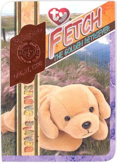 TY Beanie Babies BBOC Card - Series 4 Retired (ORANGE) - FETCH the Dog (#/14112)