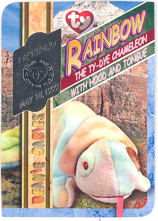 Series 1 Retired TY Beanie Babies BBOC Card - STEG the Stegosaurus SILVER