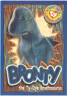 TY Beanie Babies BBOC Card - Series 4 Wild (SILVER) - BRONTY the Dinosaur