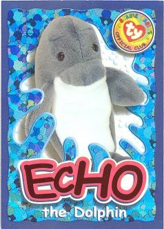 TY Beanie Babies BBOC Card - Series 4 Wild (ORANGE) - ECHO the Dolphin