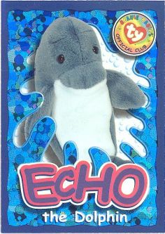 TY Beanie Babies BBOC Card - Series 4 Wild (PURPLE) - ECHO the Dolphin