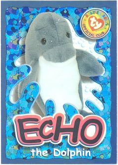 TY Beanie Babies BBOC Card - Series 4 Wild (SILVER) - ECHO the Dolphin