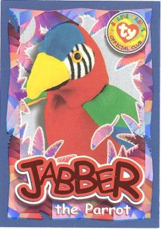 TY Beanie Babies BBOC Card - Series 4 Wild (ORANGE) - JABBER the Parrot