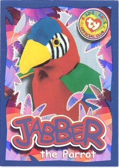 TY Beanie Babies BBOC Card - Series 4 Wild (PURPLE) - JABBER the Parrot