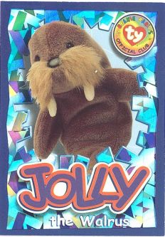 TY Beanie Babies BBOC Card - Series 4 Wild (PURPLE) - JOLLY the Walrus