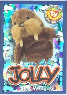 TY Beanie Babies BBOC Card - Series 4 Wild (SILVER) - JOLLY the Walrus