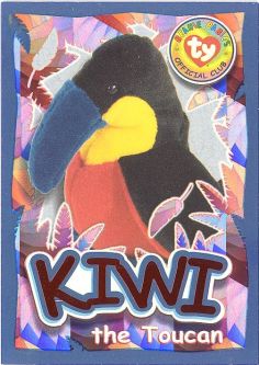 TY Beanie Babies BBOC Card - Series 4 Wild (ORANGE) - KIWI the Toucan
