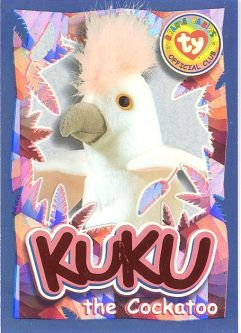 TY Beanie Babies BBOC Card - Series 4 Wild (ORANGE) - KUKU the Cockatoo