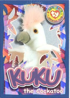 TY Beanie Babies BBOC Card - Series 4 Wild (PURPLE) - KUKU the Cockatoo