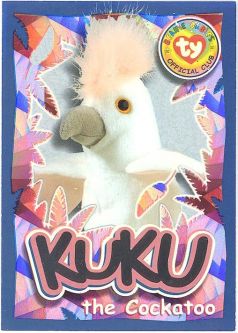 TY Beanie Babies BBOC Card - Series 4 Wild (SILVER) - KUKU the Cockatoo