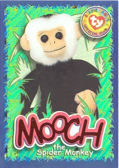 TY Beanie Babies BBOC Card - Series 4 Wild (ORANGE) - MOOCH the Spider Monkey