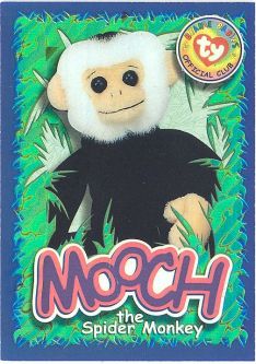 TY Beanie Babies BBOC Card - Series 4 Wild (PURPLE) - MOOCH the Spider Monkey