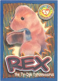 TY Beanie Babies BBOC Card - Series 4 Wild (SILVER) - REX the Dinosaur