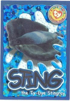 TY Beanie Babies BBOC Card - Series 4 Wild (SILVER) - STING the Stingray