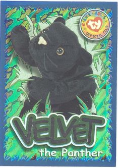 TY Beanie Babies BBOC Card - Series 4 Wild (SILVER) - VELVET the Panther