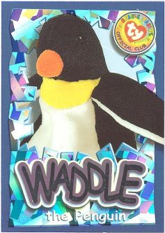 TY Beanie Babies BBOC Card - Series 4 Wild (SILVER) - WADDLE the Penguin