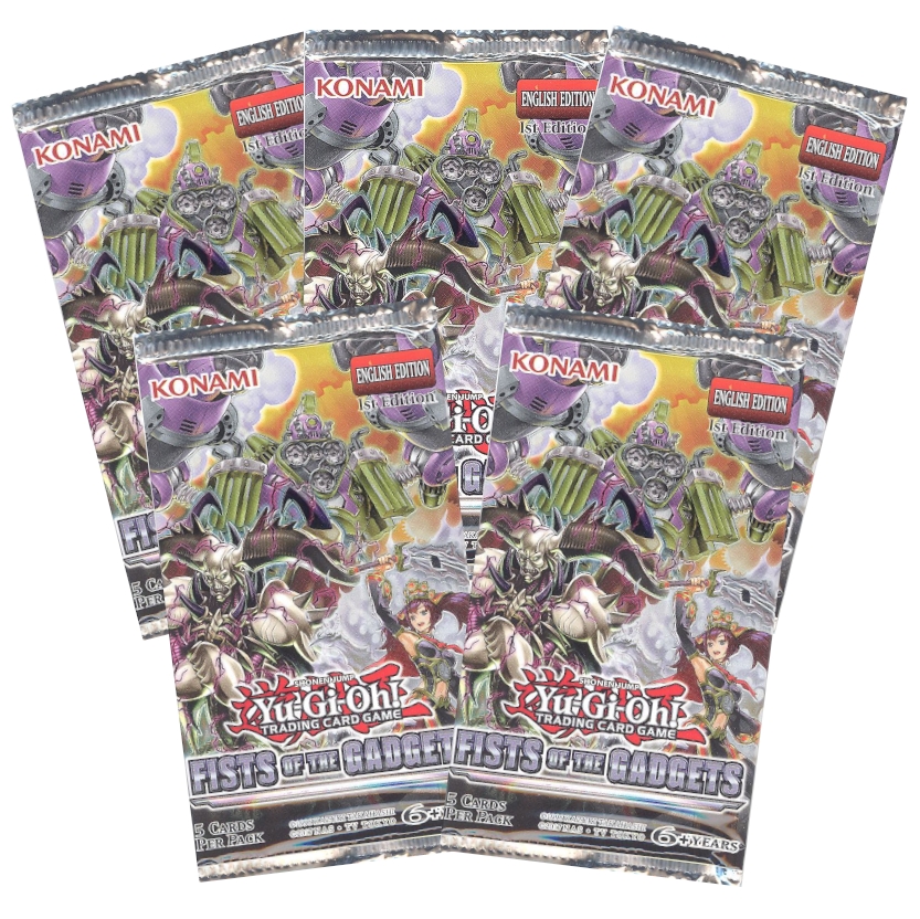 Yu-Gi-Oh Cards - Fists of the Gadgets - Booster PACKS (5 Pack Lot)