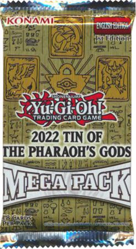 yugioh 2022 tin cards of the Pharaoh's Gods Mega-Tin YuGiOh! allowing the tins to be stacked on top of each other to build the entire tablet Yu-Gi-Oh! TCG 2022 Tin of
