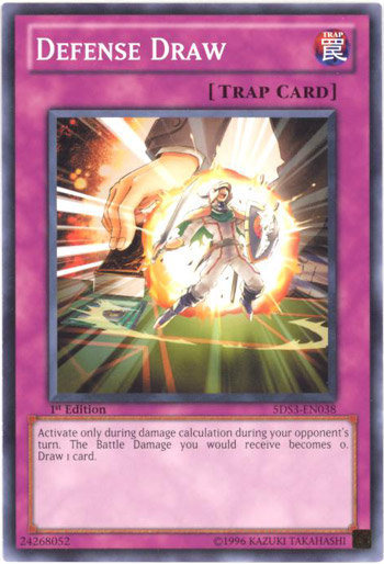 Yu-Gi-Oh Card - 5DS3-EN038 - DEFENSE DRAW (common)