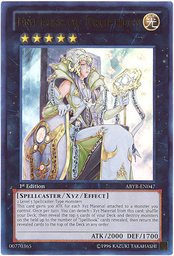 Yu-Gi-Oh Card - ABYR-EN047 - EMPRESS OF PROPHECY (ultra rare holo):  BBToyStore.com - Toys, Plush, Trading Cards, Action Figures & Games online  retail store shop sale