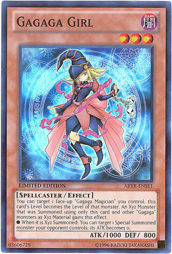Yu-Gi-Oh Card - ABYR-ENSE1 - GAGAGA GIRL (super rare holo)