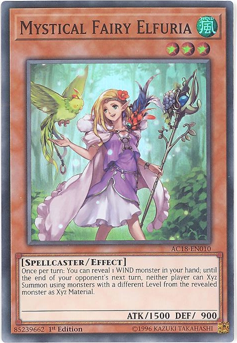 yu gi oh card ac18 en010 mystical fairy elfuria super time card