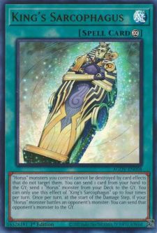 Yu-Gi-Oh Card - AGOV-EN058 - KING'S SARCOPHAGUS (ultra rare holo)