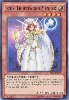 Yu-Gi-Oh Card - AP05-EN005 - JENIS, LIGHTSWORN MENDER (super rare holo)