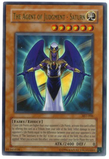 Yu-Gi-Oh Card - AST-006 - THE AGENT OF JUDGMENT - SATURN (ultra rare holo)