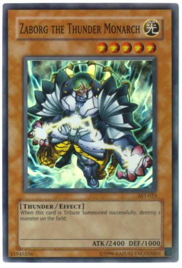 Yu-Gi-Oh Card - AST-023 - ZABORG THE THUNDER MONARCH (super rare holo)