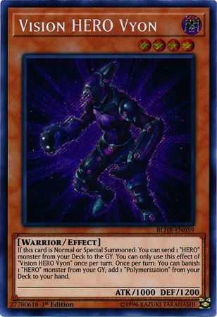 Yu-Gi-Oh Card - BLHR-EN059 - VISION HERO VYON (secret rare holo)