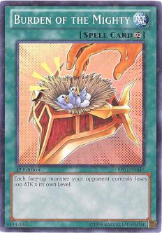 Yu-Gi-Oh Card - BP01-EN045 - BURDEN OF THE MIGHTY (rare)