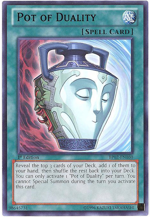 Yu-Gi-Oh Card - BP02-EN160 - POT OF DUALITY (rare)