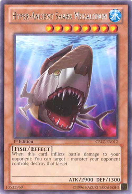 Yu-Gi-Oh Card - CBLZ-EN012 - HYPER-ANCIENT SHARK MEGALODON (rare):  BBToyStore.com - Toys, Plush, Trading Cards, Action Figures & Games online  retail store shop sale