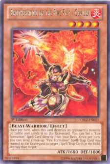 Yu-Gi-Oh Card - CBLZ-EN023 - BROTHERHOOD OF THE FIRE FIST - GORILLA (rare) Yu-Gi-Oh Card - CBLZ-EN023 - BROTHERHOOD OF THE FIRE FIST - GORILLA (rare)