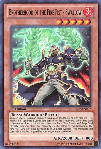 Yu-Gi-Oh Card - CBLZ-EN027 - BROTHERHOOD OF THE FIRE FIST ...