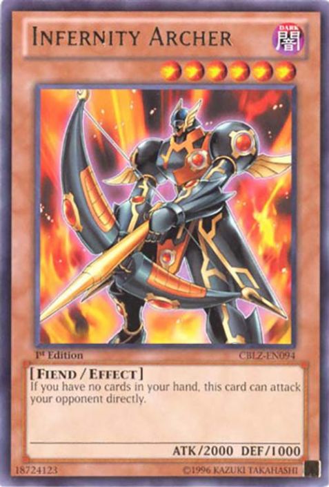 Yu-Gi-Oh Card - CBLZ-EN094 - INFERNITY ARCHER (rare): BBToyStore.com -  Toys, Plush, Trading Cards, Action Figures & Games online retail store shop  sale
