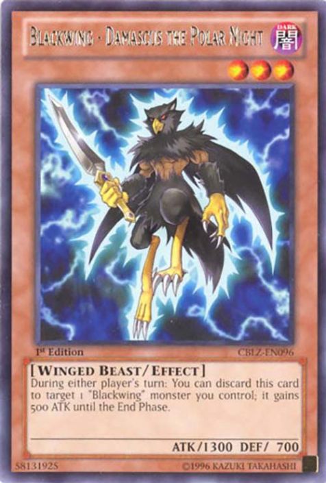 Yu-Gi-Oh Card - CBLZ-EN096 - BLACKWING - DAMASCUS THE POLAR NIGHT (rare):  BBToyStore.com - Toys, Plush, Trading Cards, Action Figures & Games online  retail store shop sale