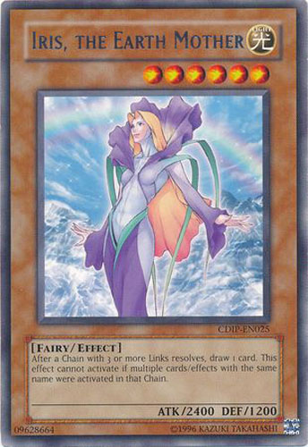 Yu-Gi-Oh Card - CDIP-EN025 - IRIS, THE EARTH MOTHER (rare): BBToyStore.com  - Toys, Plush, Trading Cards, Action Figures & Games online retail store  shop sale