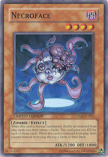 Yu-Gi-Oh Card - CRMS-ENSE1 - NECROFACE (super rare holo)